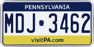 PA license plate MDJ3462