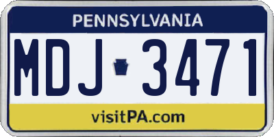 PA license plate MDJ3471