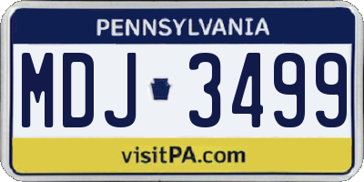 PA license plate MDJ3499