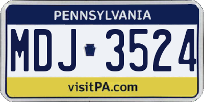 PA license plate MDJ3524