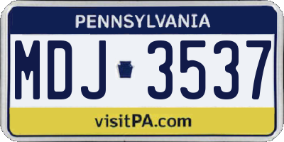 PA license plate MDJ3537