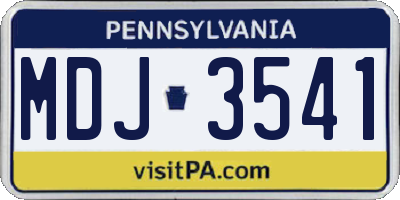 PA license plate MDJ3541
