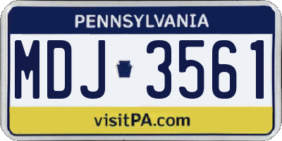 PA license plate MDJ3561