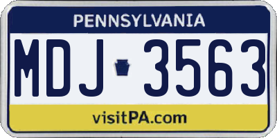 PA license plate MDJ3563