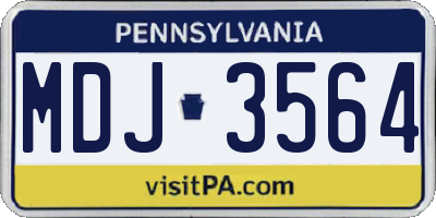 PA license plate MDJ3564