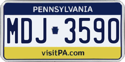 PA license plate MDJ3590