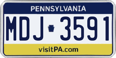 PA license plate MDJ3591