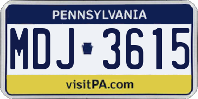 PA license plate MDJ3615