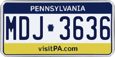 PA license plate MDJ3636