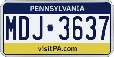 PA license plate MDJ3637