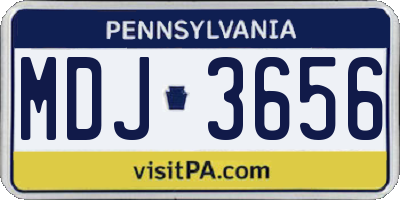 PA license plate MDJ3656