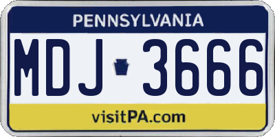 PA license plate MDJ3666