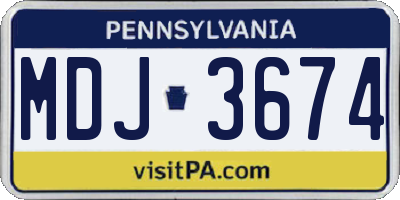 PA license plate MDJ3674