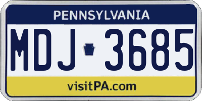 PA license plate MDJ3685