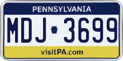 PA license plate MDJ3699
