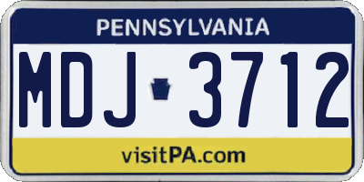 PA license plate MDJ3712