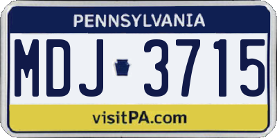 PA license plate MDJ3715