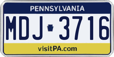 PA license plate MDJ3716