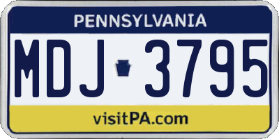 PA license plate MDJ3795