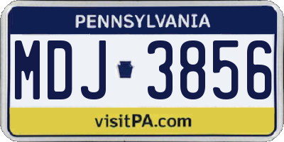 PA license plate MDJ3856