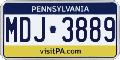 PA license plate MDJ3889