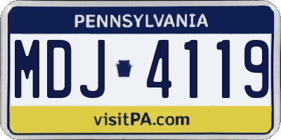 PA license plate MDJ4119