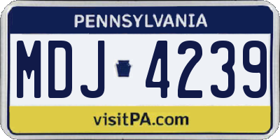 PA license plate MDJ4239