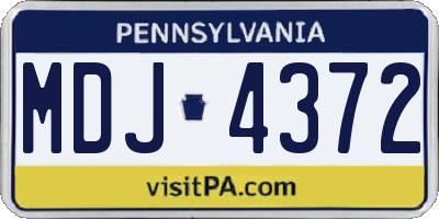 PA license plate MDJ4372