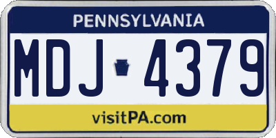 PA license plate MDJ4379