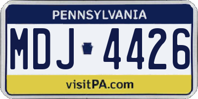 PA license plate MDJ4426