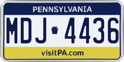 PA license plate MDJ4436