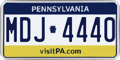PA license plate MDJ4440