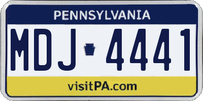 PA license plate MDJ4441
