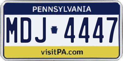 PA license plate MDJ4447