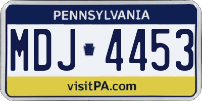 PA license plate MDJ4453