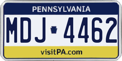 PA license plate MDJ4462