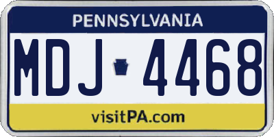PA license plate MDJ4468