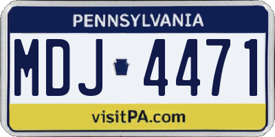 PA license plate MDJ4471