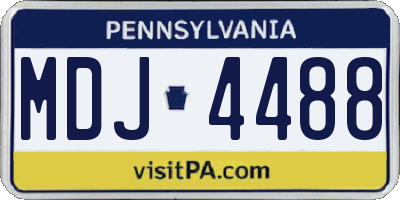 PA license plate MDJ4488