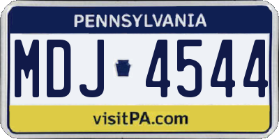 PA license plate MDJ4544