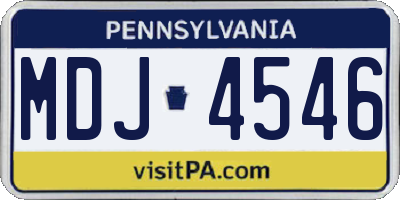 PA license plate MDJ4546