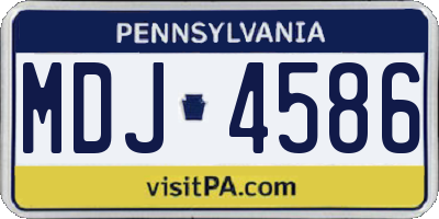 PA license plate MDJ4586