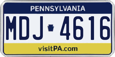 PA license plate MDJ4616