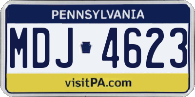 PA license plate MDJ4623
