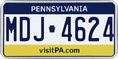 PA license plate MDJ4624