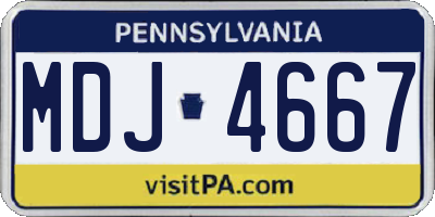 PA license plate MDJ4667