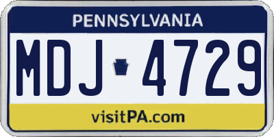PA license plate MDJ4729