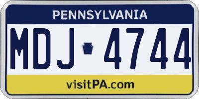 PA license plate MDJ4744