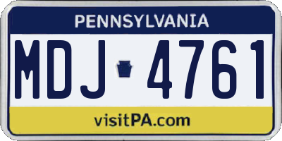 PA license plate MDJ4761