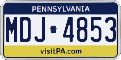 PA license plate MDJ4853